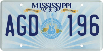 MS license plate AGD196