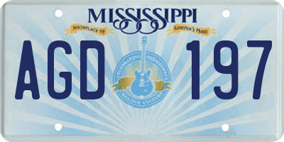 MS license plate AGD197