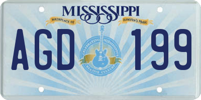 MS license plate AGD199