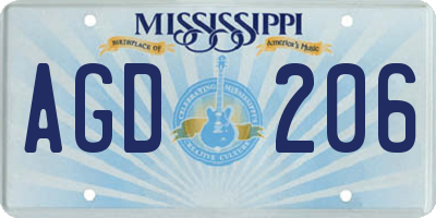 MS license plate AGD206