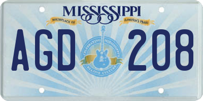 MS license plate AGD208