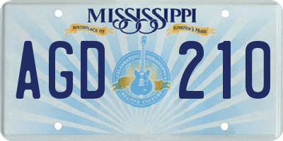MS license plate AGD210
