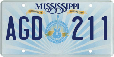 MS license plate AGD211