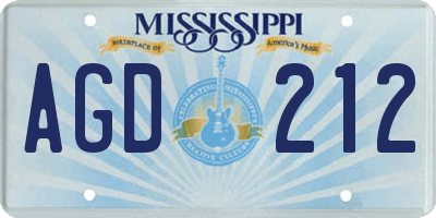 MS license plate AGD212