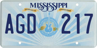 MS license plate AGD217