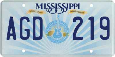 MS license plate AGD219
