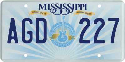 MS license plate AGD227
