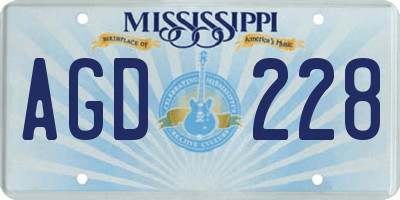 MS license plate AGD228