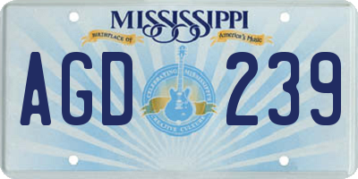 MS license plate AGD239