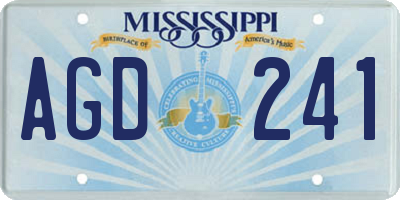MS license plate AGD241