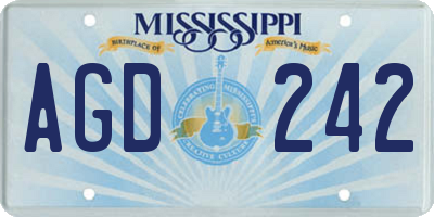 MS license plate AGD242