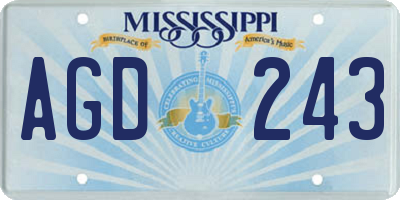 MS license plate AGD243
