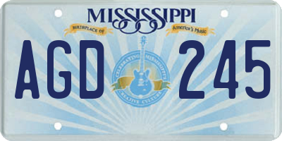 MS license plate AGD245