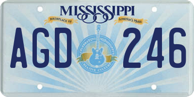 MS license plate AGD246