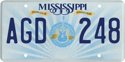 MS license plate AGD248