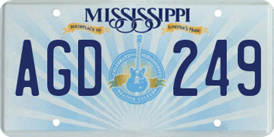 MS license plate AGD249