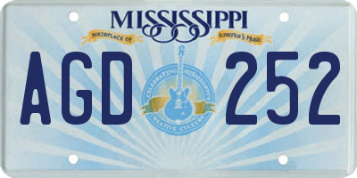 MS license plate AGD252