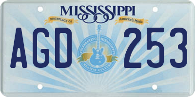 MS license plate AGD253