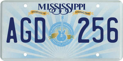 MS license plate AGD256