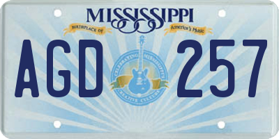 MS license plate AGD257