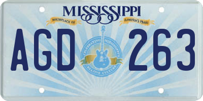 MS license plate AGD263