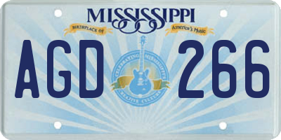 MS license plate AGD266