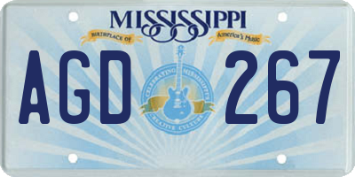 MS license plate AGD267