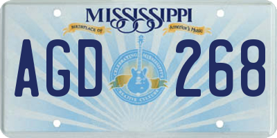 MS license plate AGD268