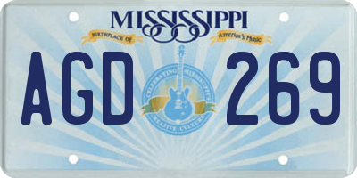 MS license plate AGD269