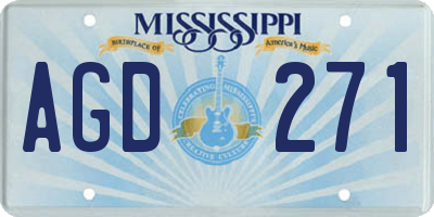 MS license plate AGD271