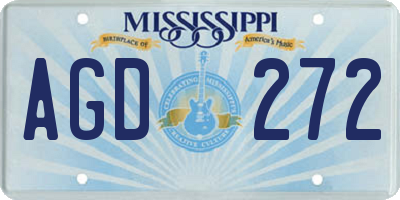 MS license plate AGD272