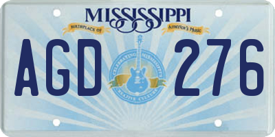 MS license plate AGD276
