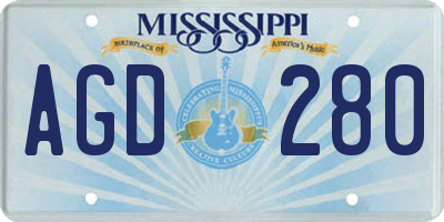 MS license plate AGD280