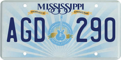 MS license plate AGD290