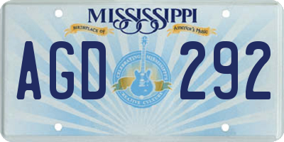 MS license plate AGD292