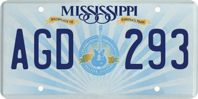 MS license plate AGD293