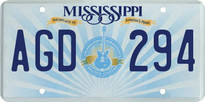 MS license plate AGD294