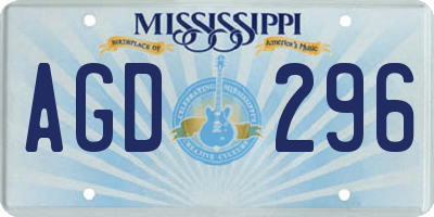 MS license plate AGD296