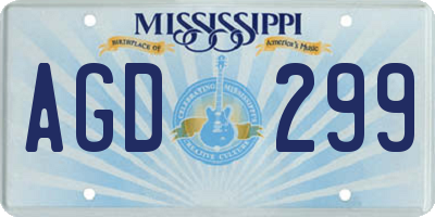 MS license plate AGD299