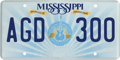 MS license plate AGD300