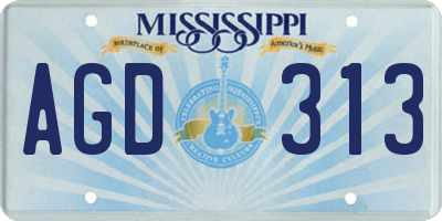 MS license plate AGD313