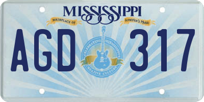 MS license plate AGD317