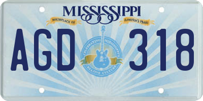 MS license plate AGD318