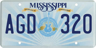 MS license plate AGD320