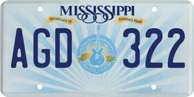MS license plate AGD322