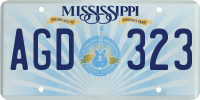 MS license plate AGD323