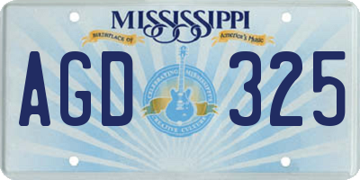 MS license plate AGD325