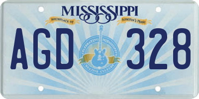 MS license plate AGD328