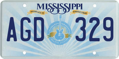 MS license plate AGD329