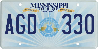 MS license plate AGD330